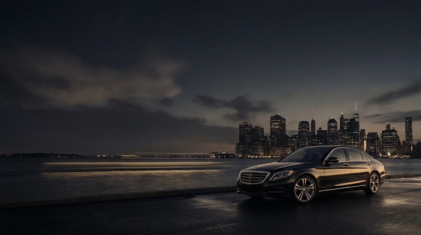 sedan by manhattan skyline